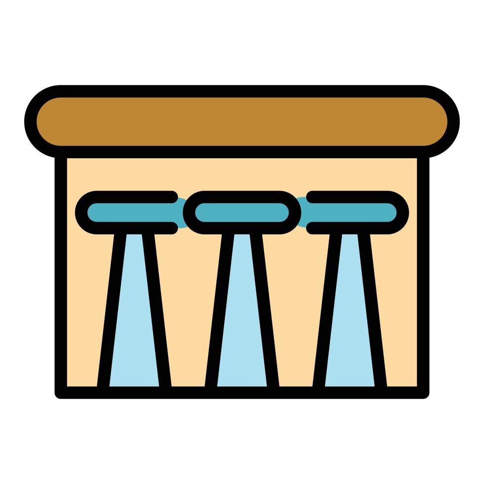 Bar table icon color outline vector