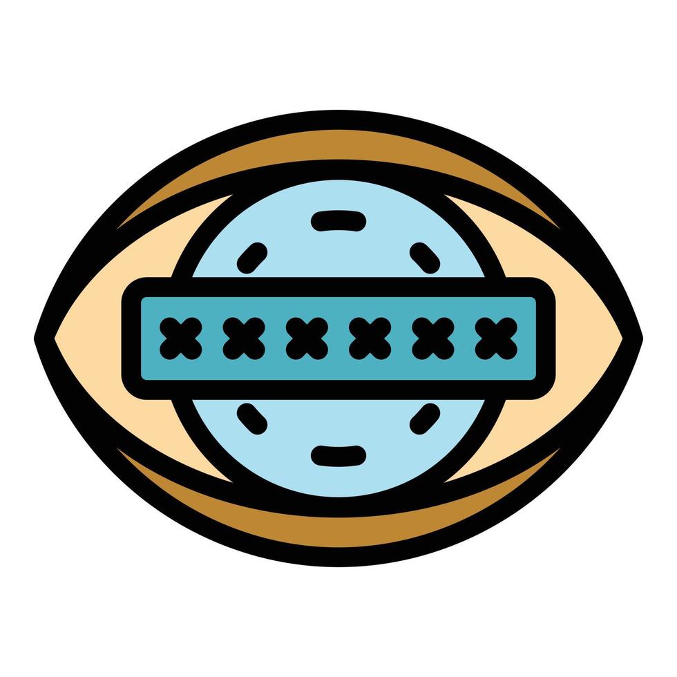 Eye password icon color outline vector