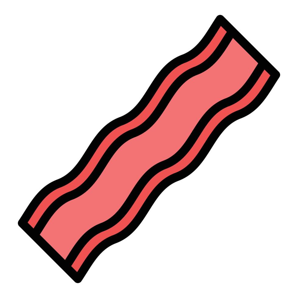 Bacon pork icon color outline vector