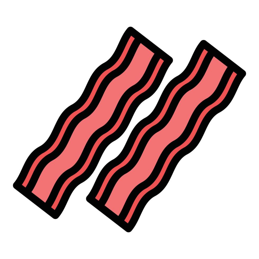 Bacon meet icon color outline vector