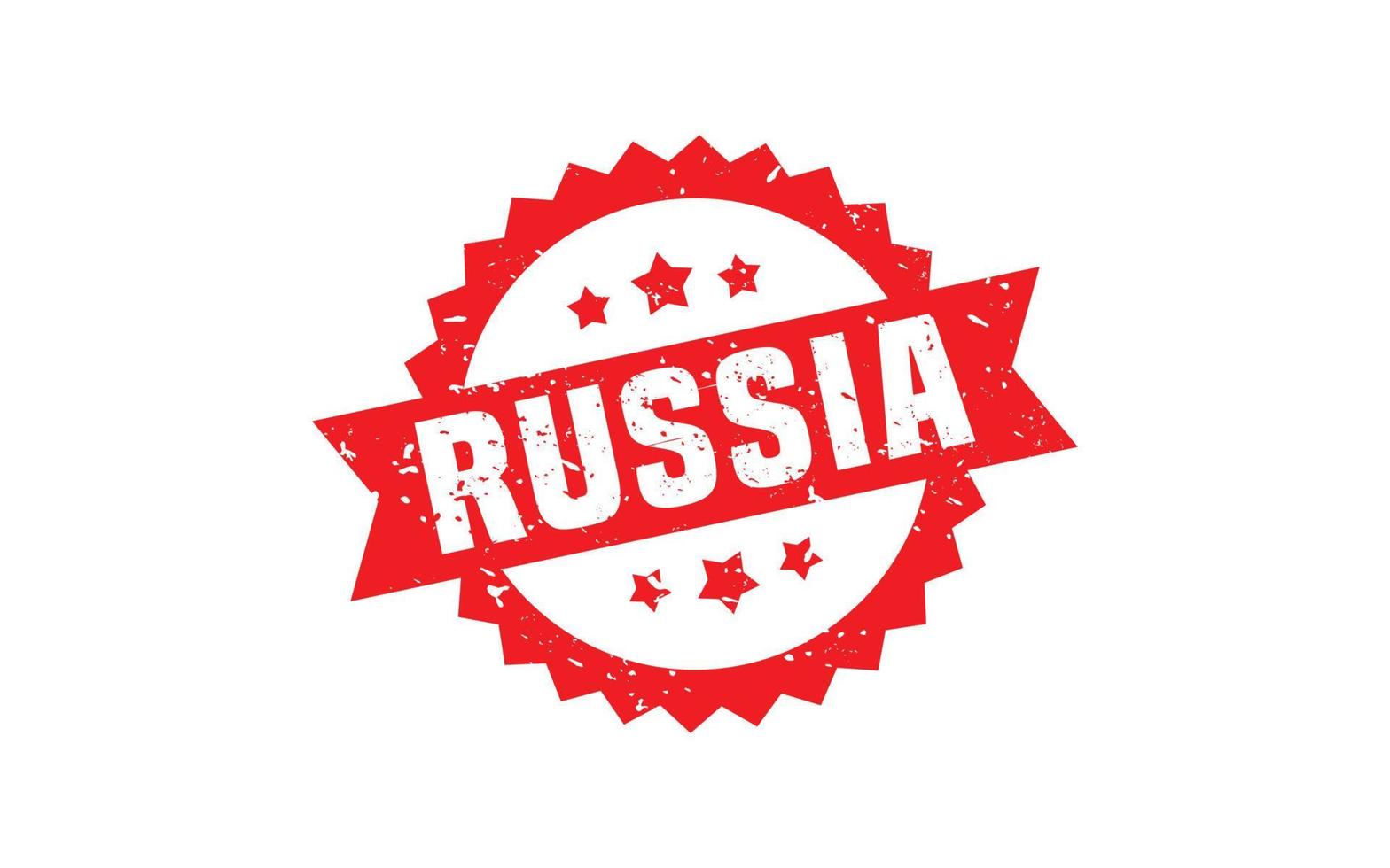 Goma de sello de rusia con estilo grunge sobre fondo blanco vector