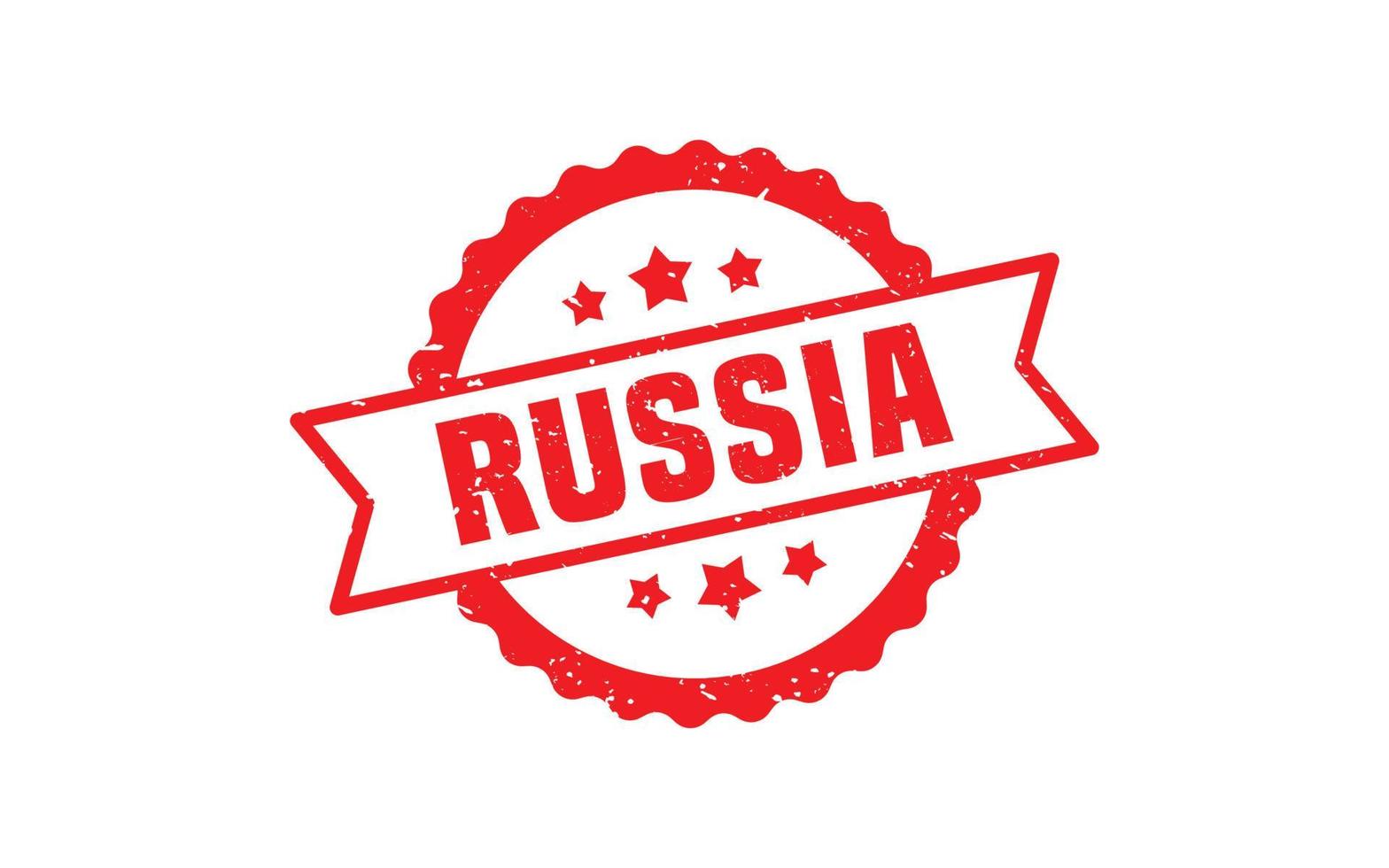 Goma de sello de rusia con estilo grunge sobre fondo blanco vector