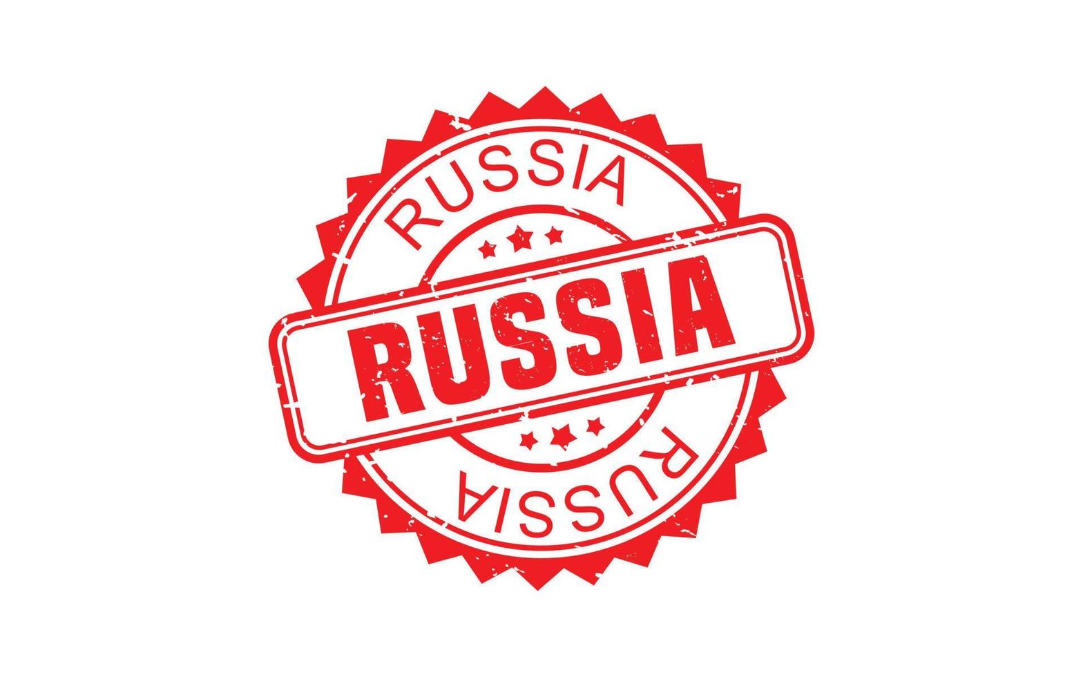 Goma de sello de rusia con estilo grunge sobre fondo blanco vector