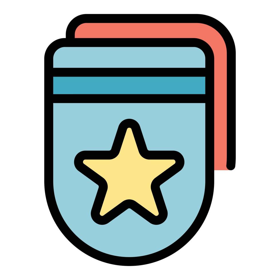 Star bookmark icon color outline vector