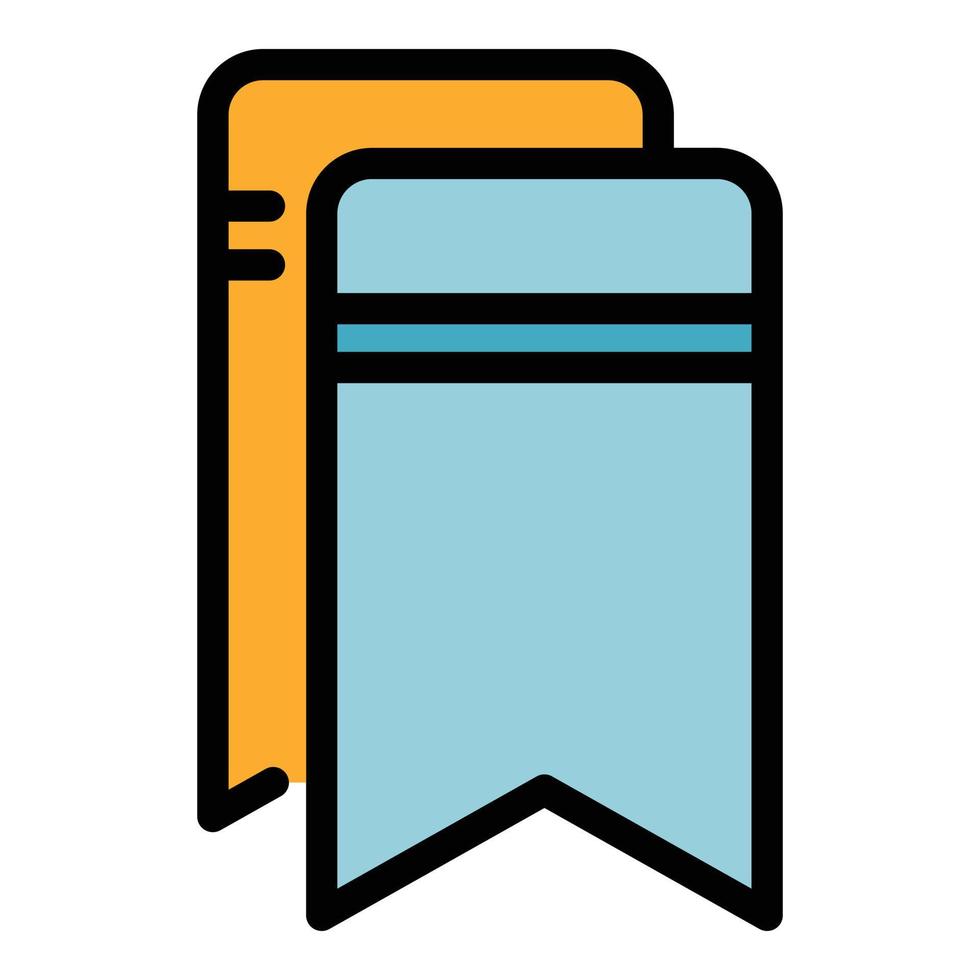 Carton bookmark icon color outline vector