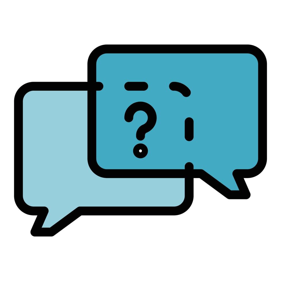 Question discussion chat icon color outline vector