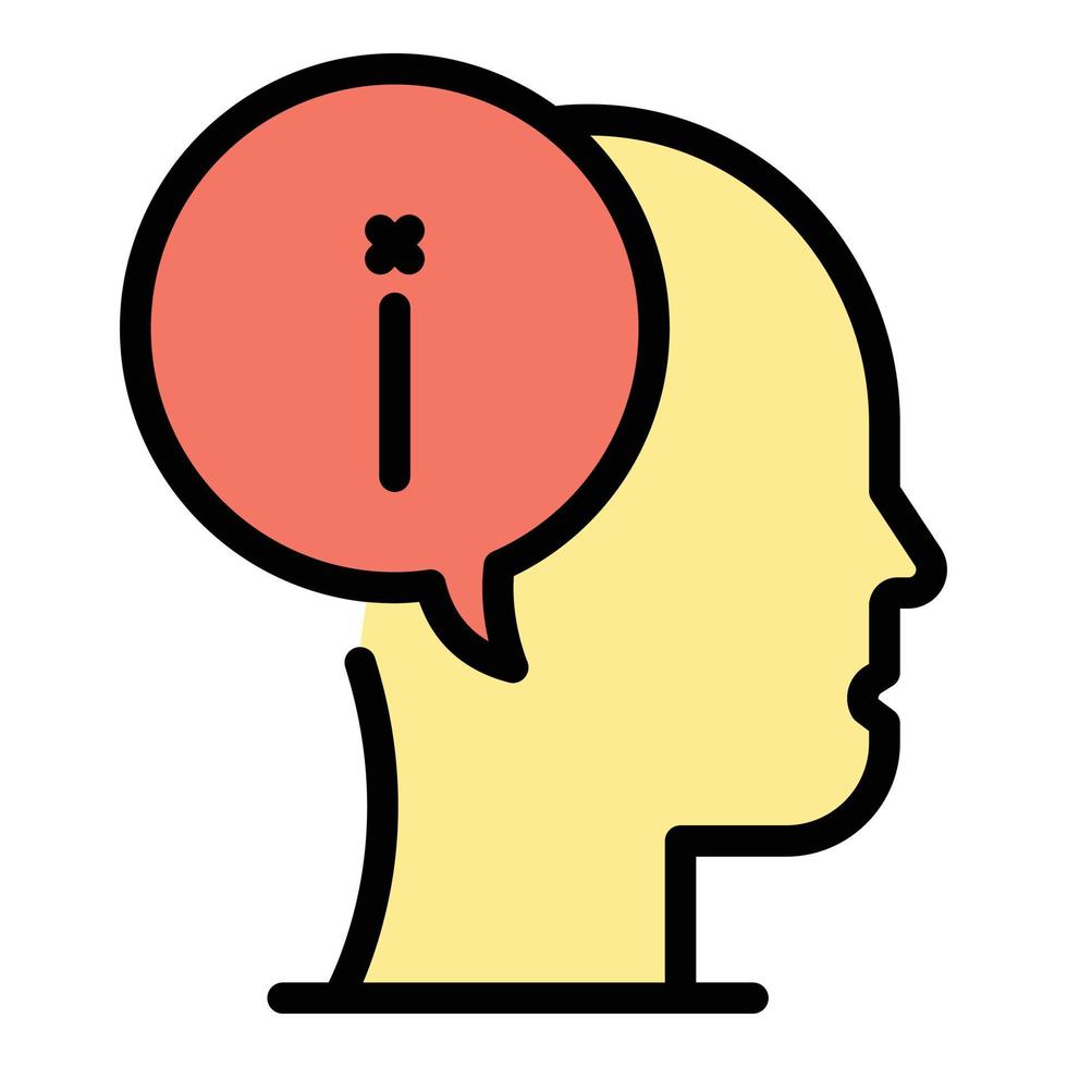 Info mind discussion icon color outline vector