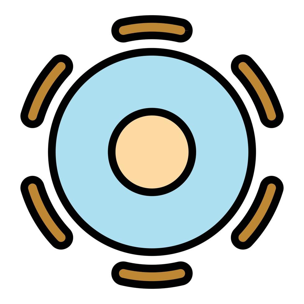 Round office table icon color outline vector