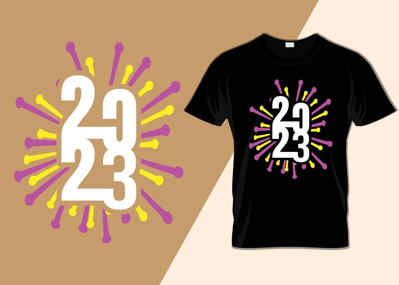 Happy new year 2023 Typography T-shirt design vector