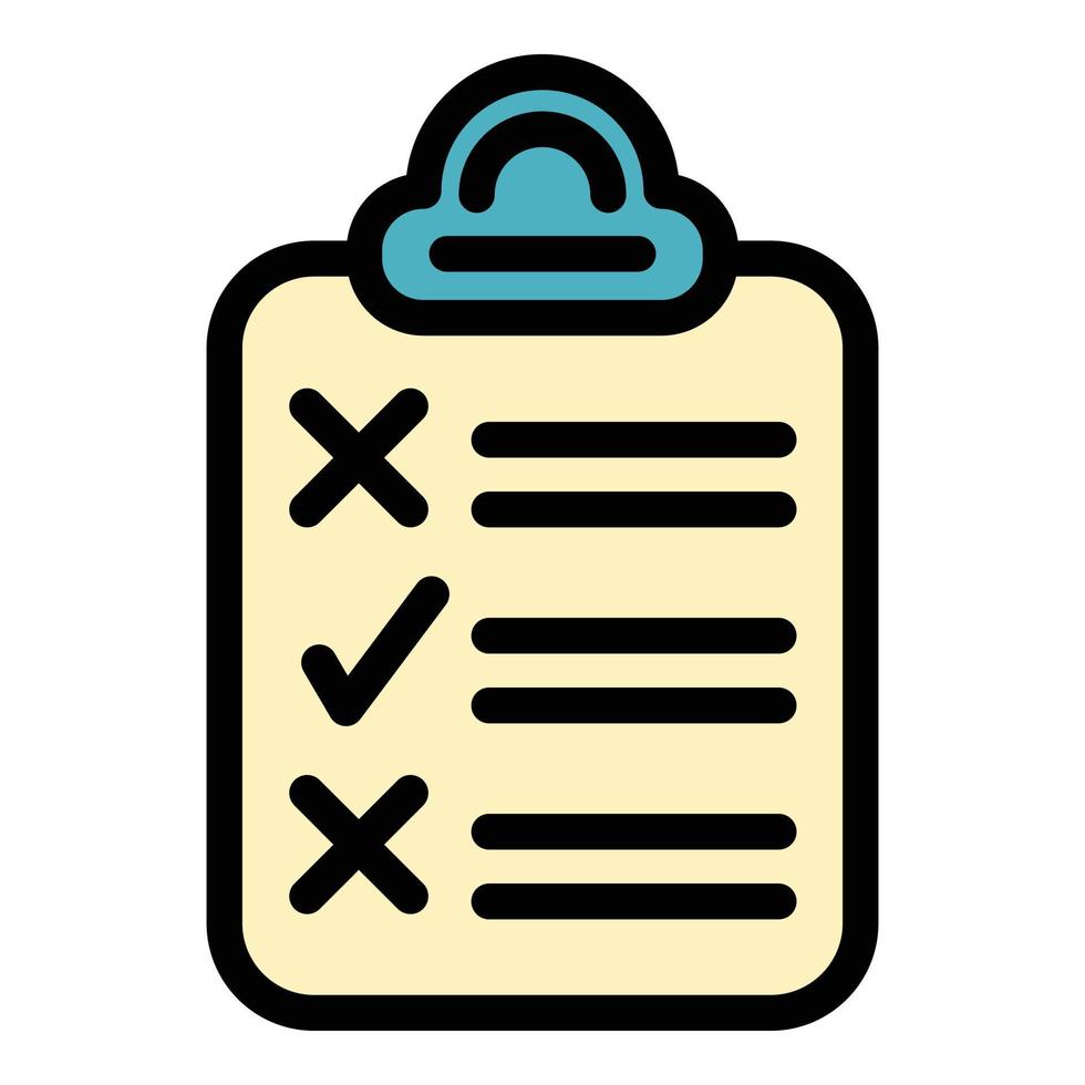 Assignment list icon color outline vector