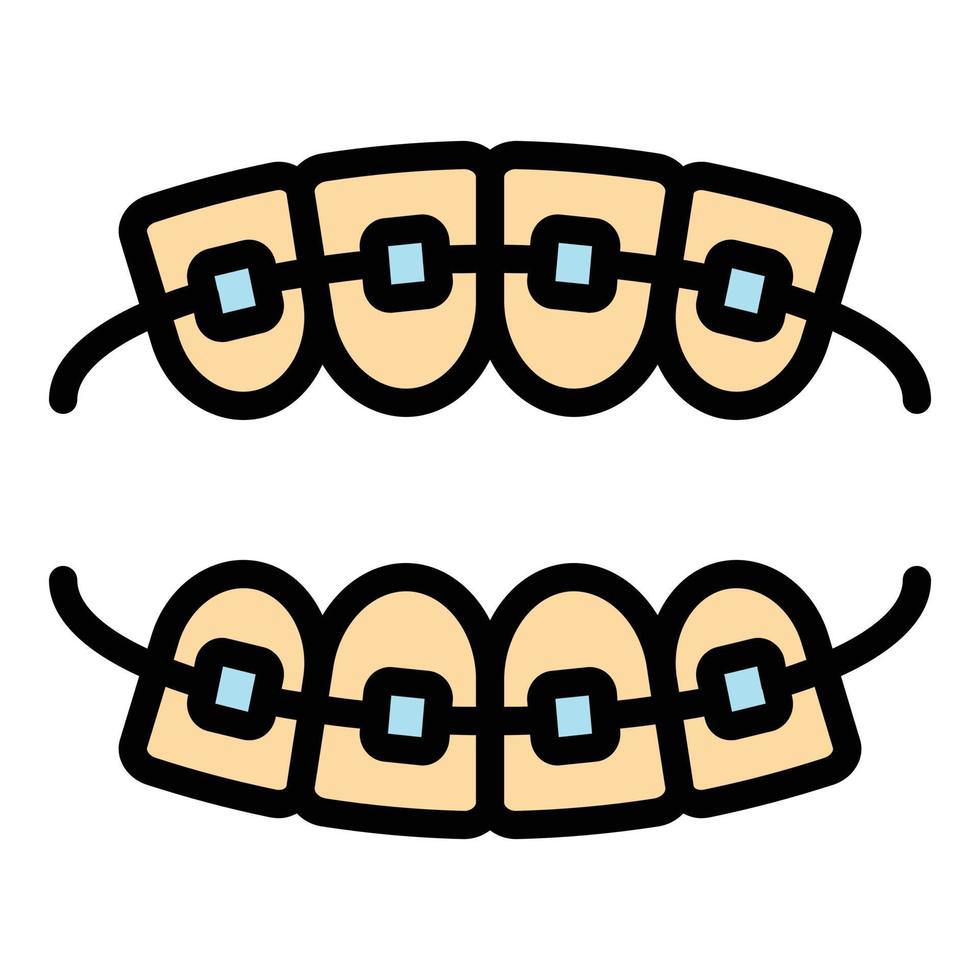 Medicine braces icon color outline vector