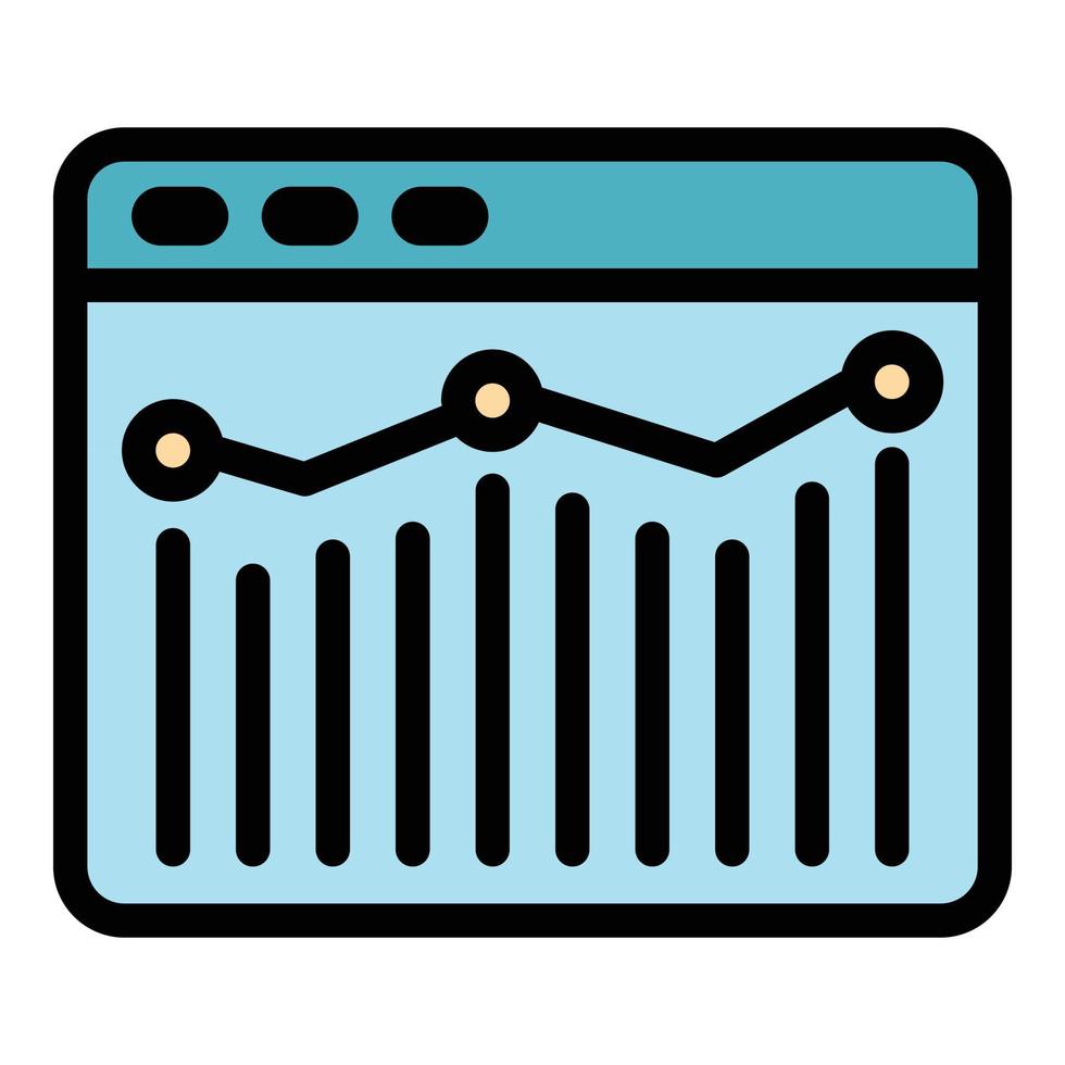 Web analytics icon color outline vector