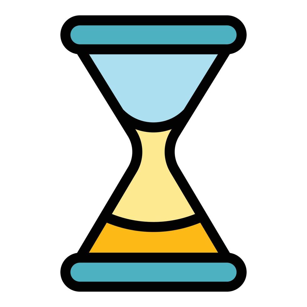 Sand clock icon color outline vector