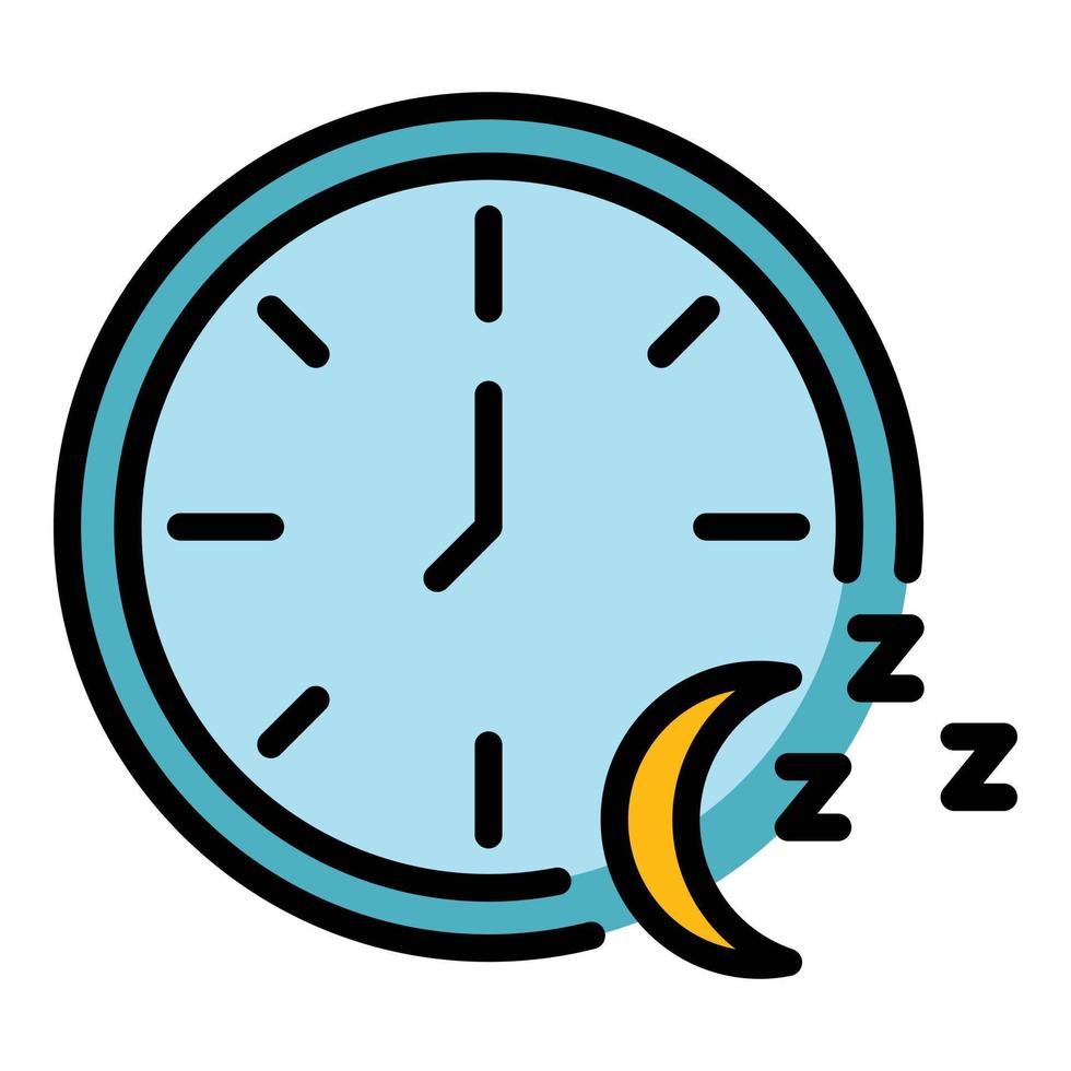 Healthy lifestyle sleeping icon color outline vector