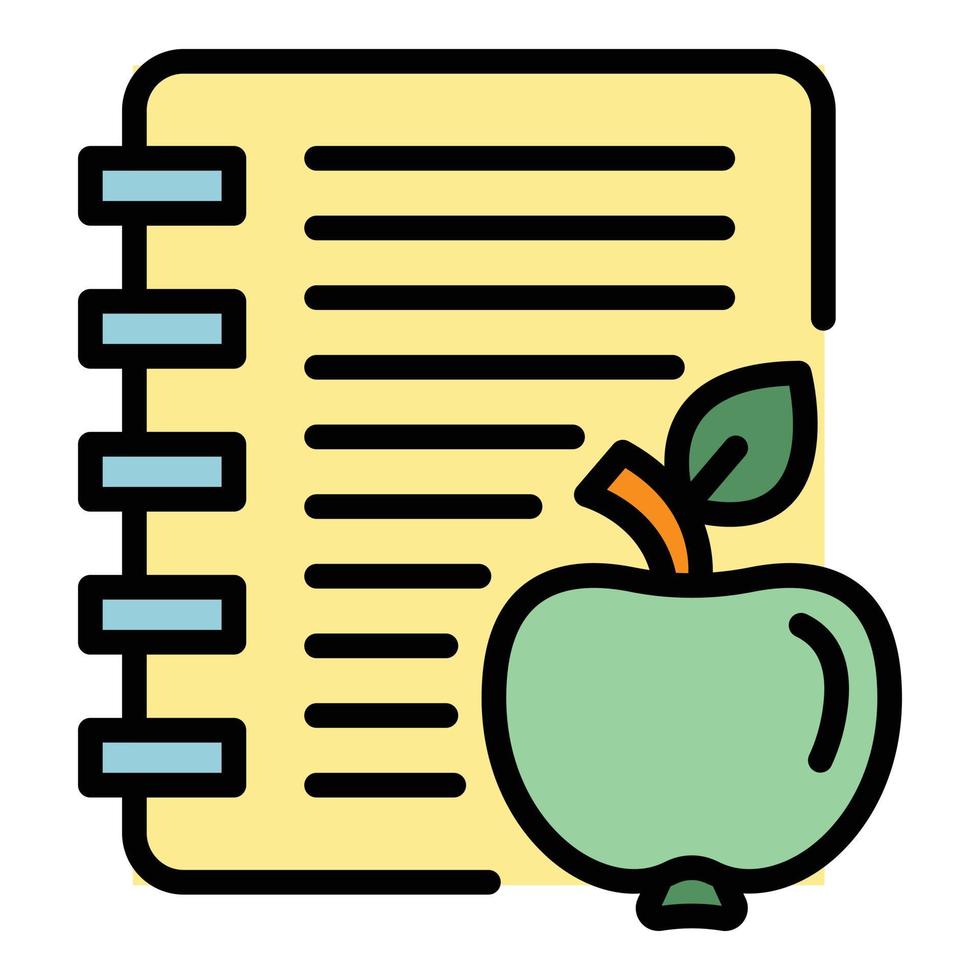 Recipe apple pie icon color outline vector