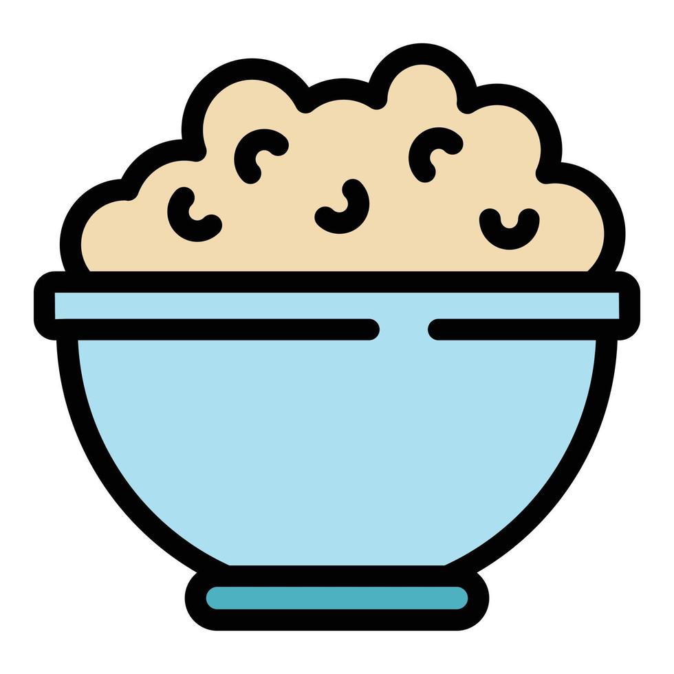 Food mix bowl icon color outline vector