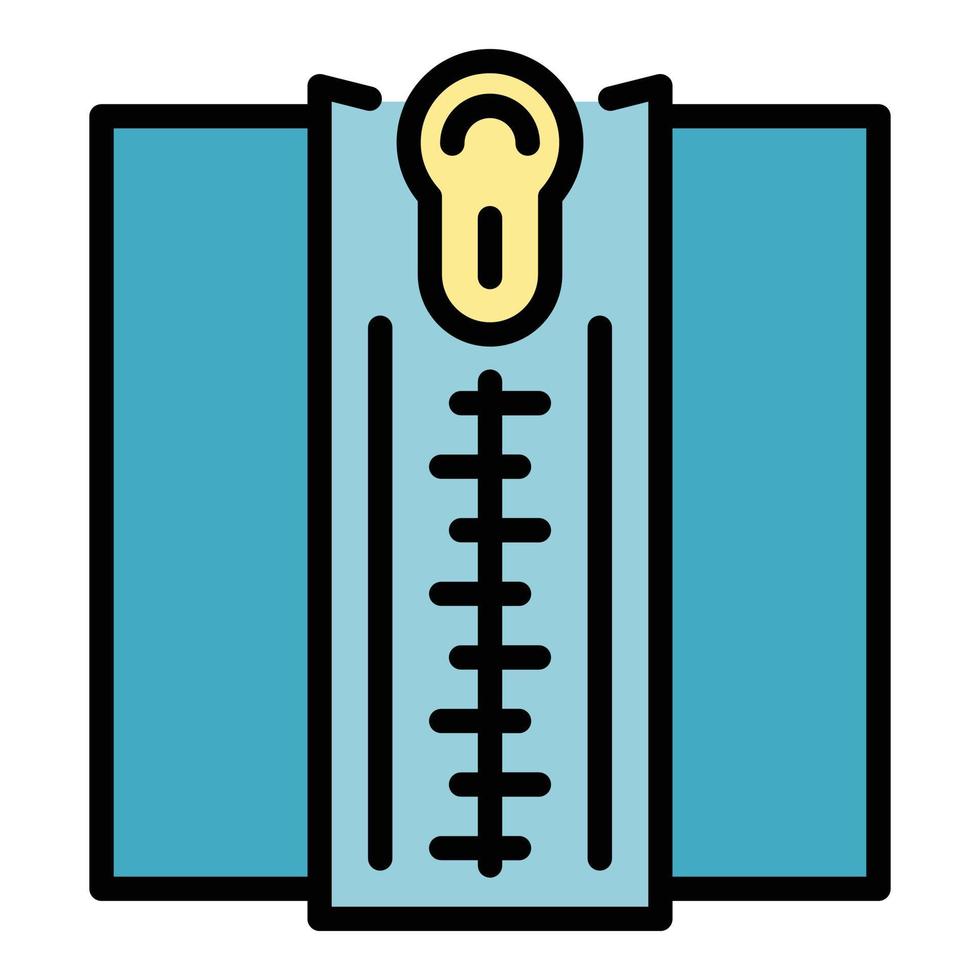 Zipper icon color outline vector
