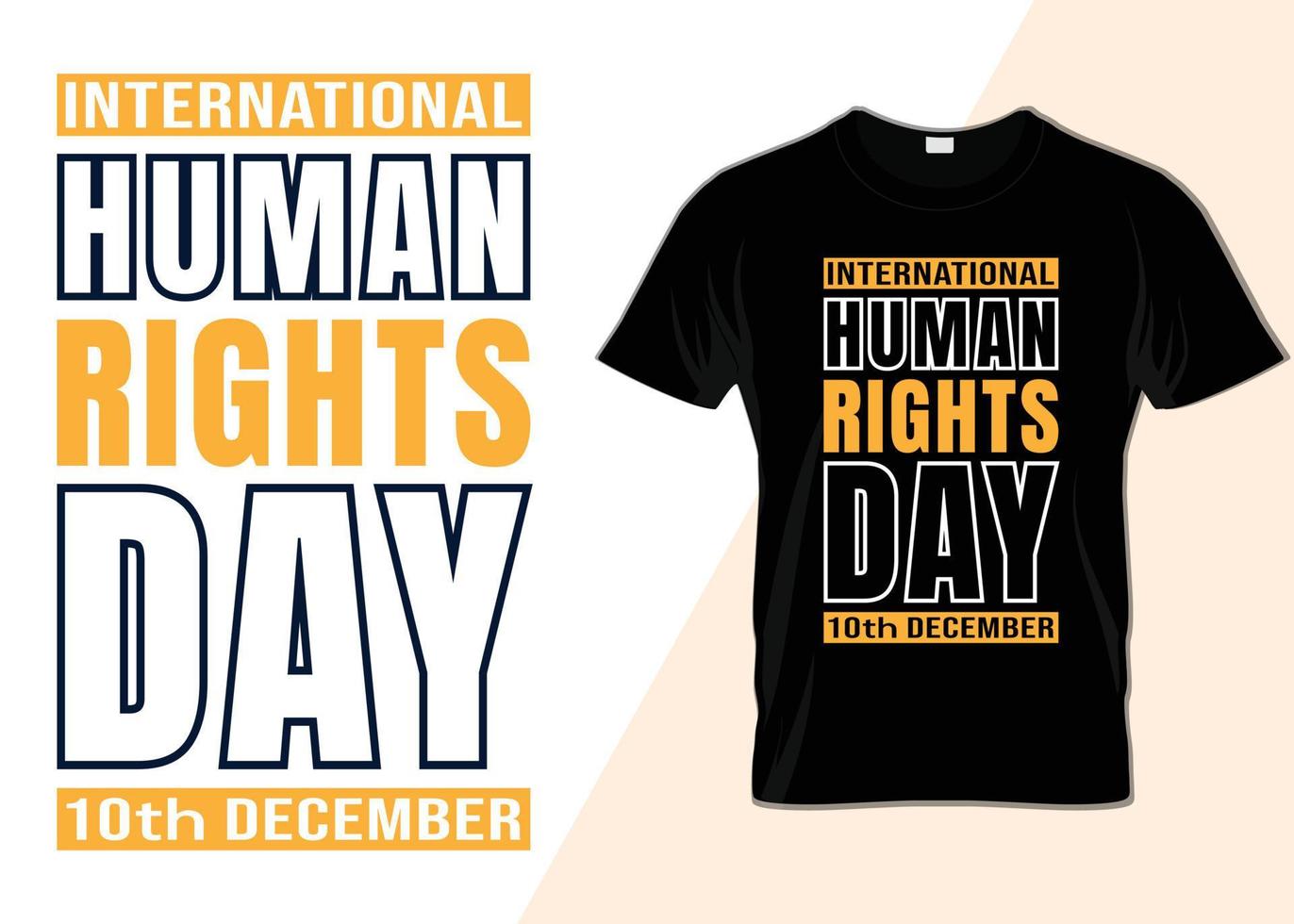 diseño de camiseta del 10 de diciembre del día internacional de los derechos humanos vector