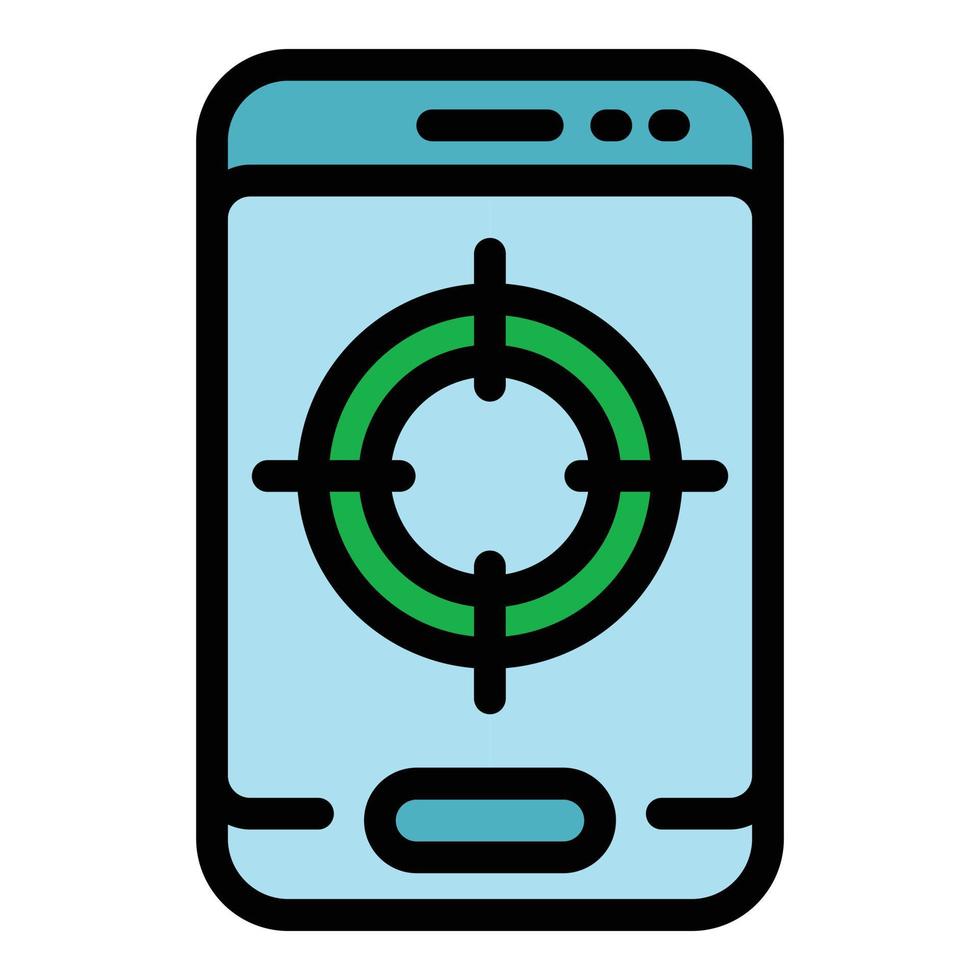Phone target icon color outline vector