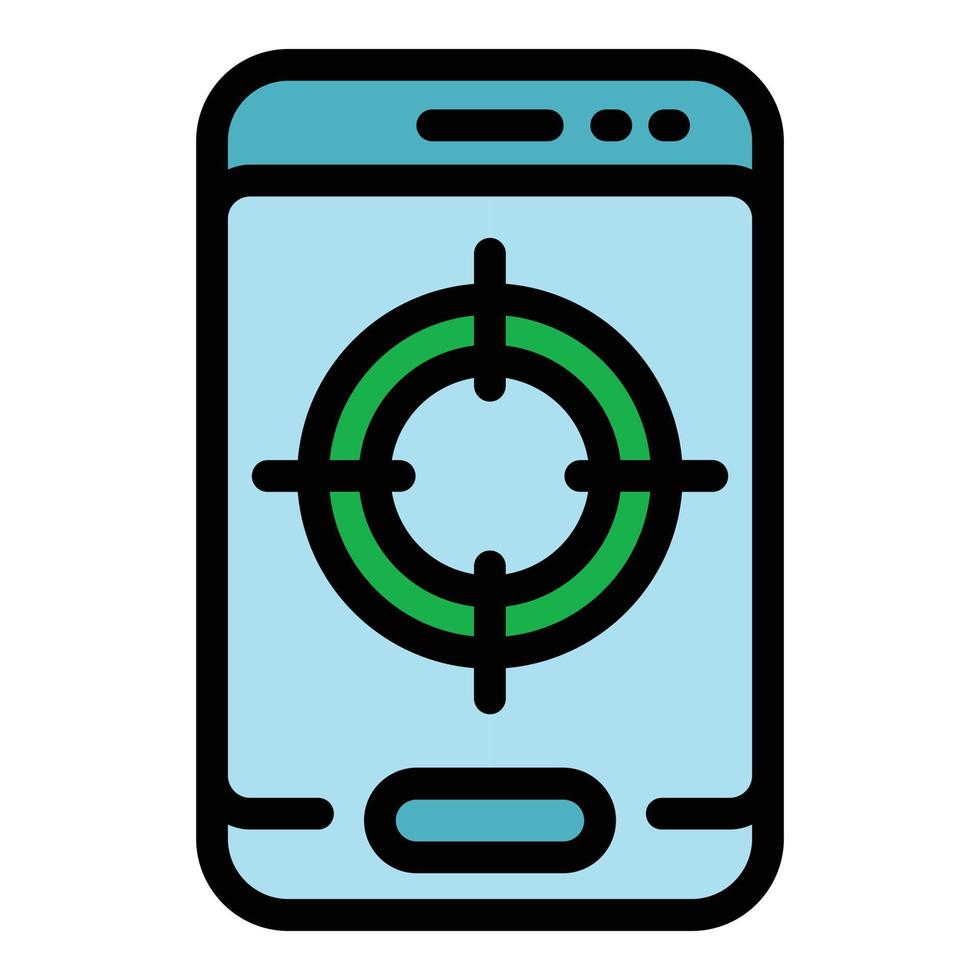 Phone target icon color outline vector