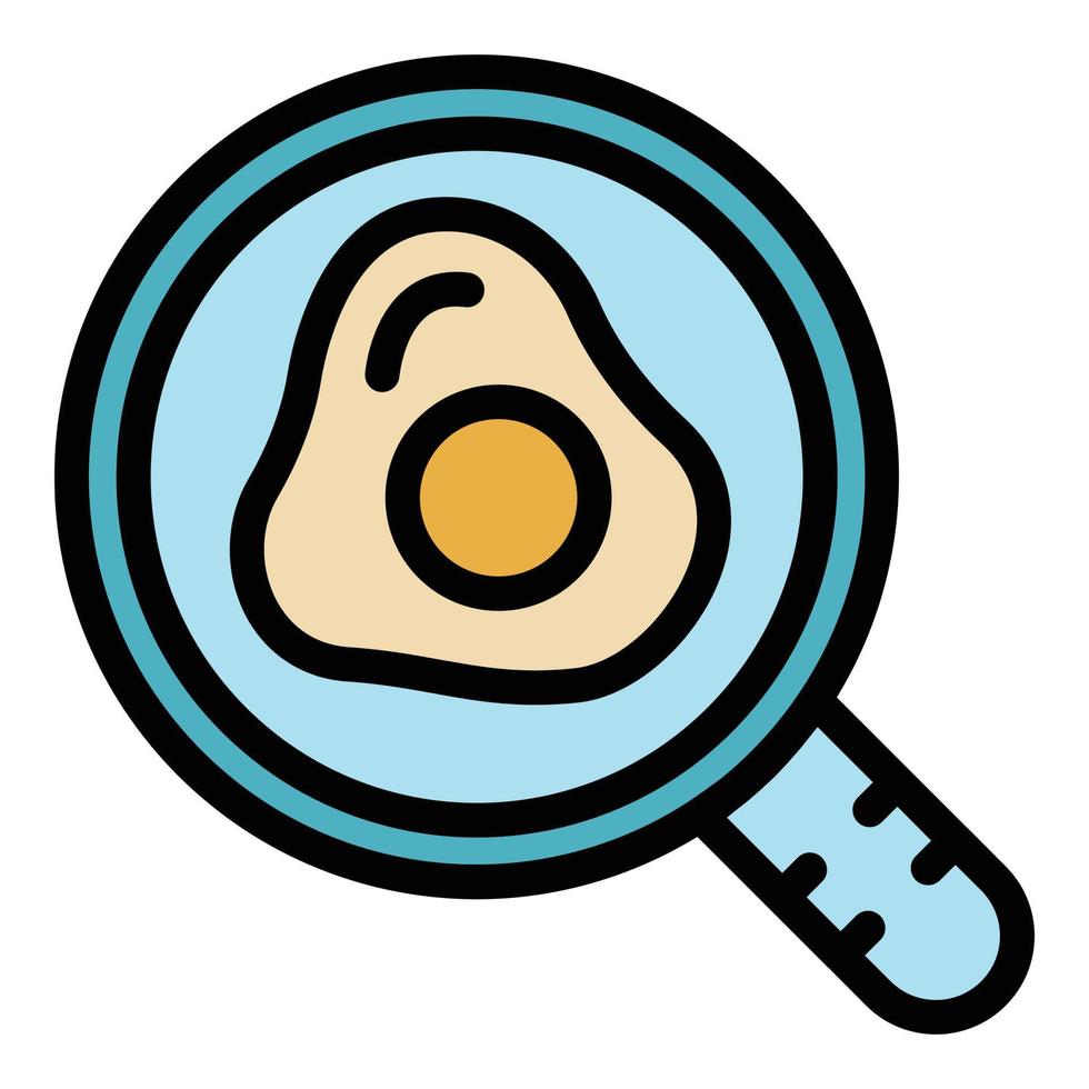 Fried egg icon color outline vector