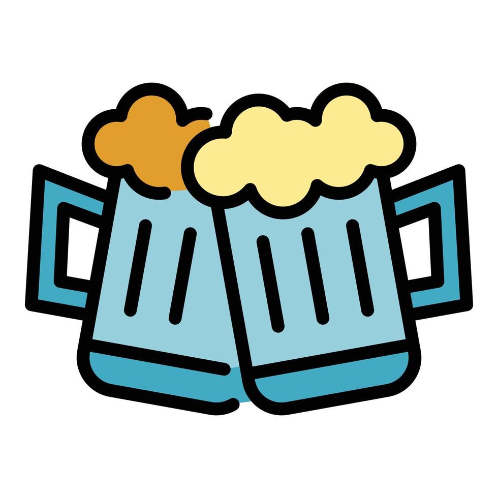 Cheers beer mug icon color outline vector