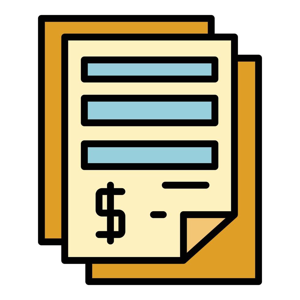 Money papers icon color outline vector