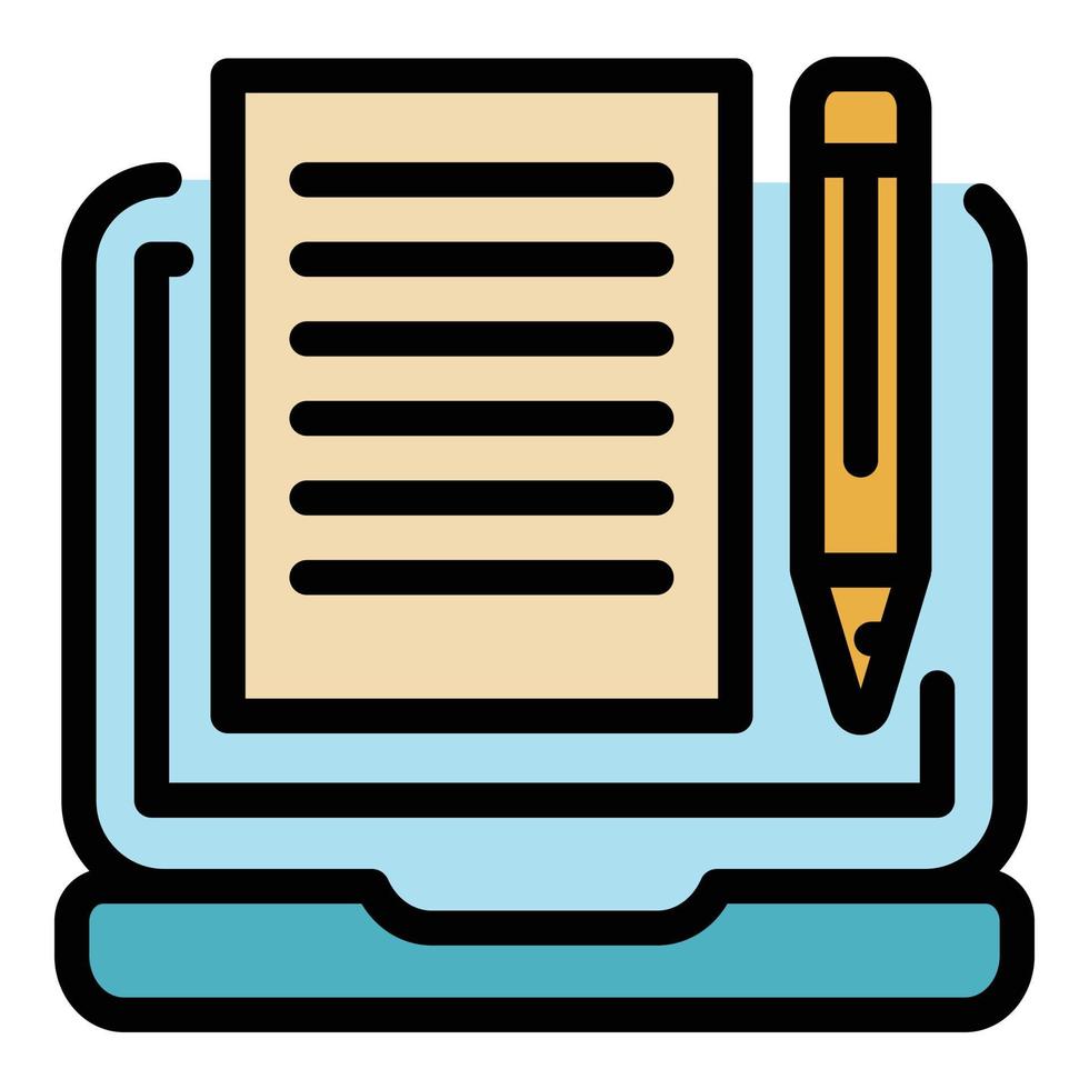 Web training icon color outline vector