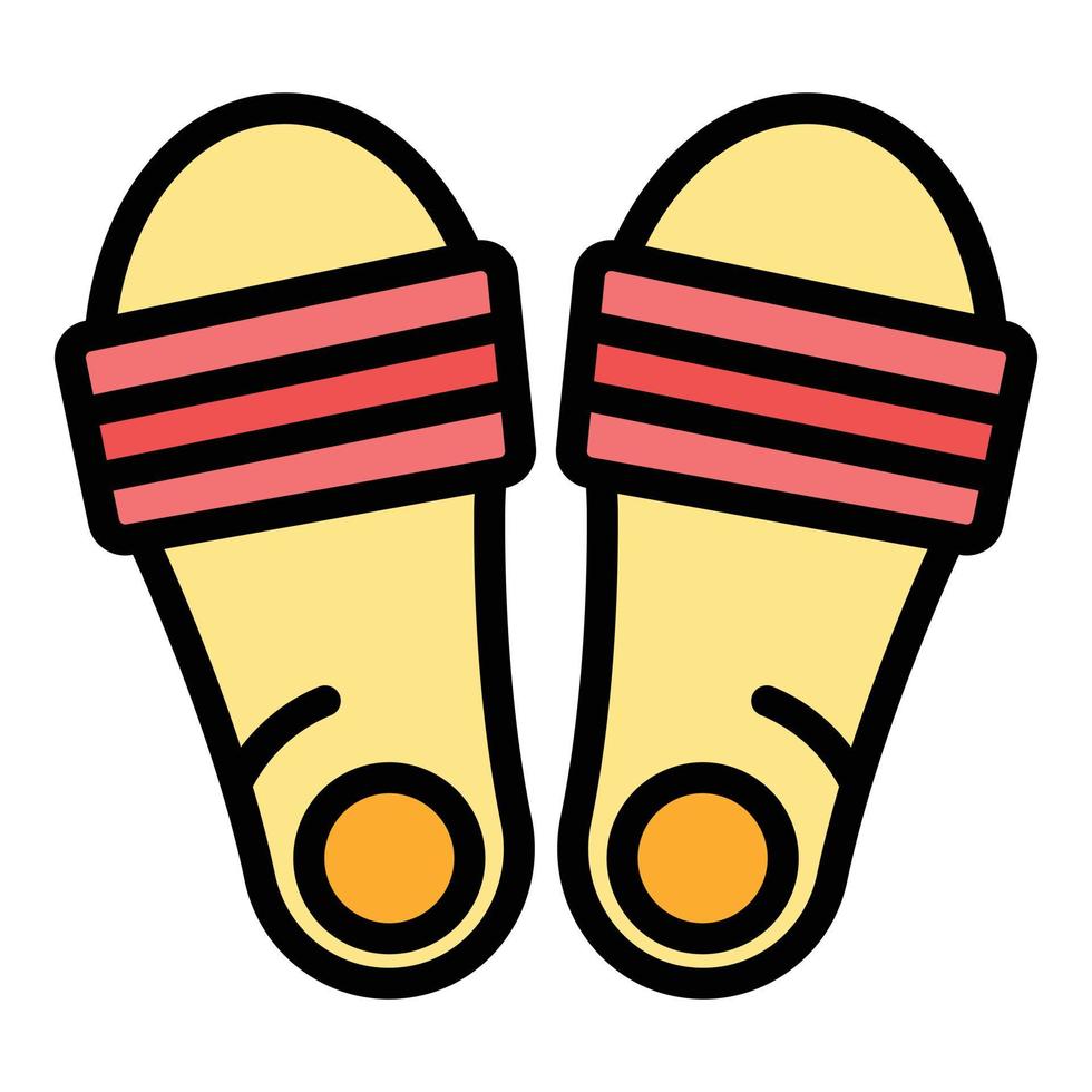 Accessory sandals icon color outline vector
