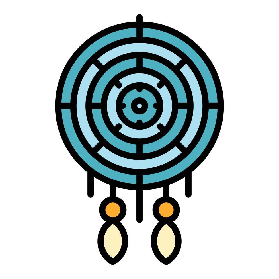 Bed dream catcher icon color outline vector
