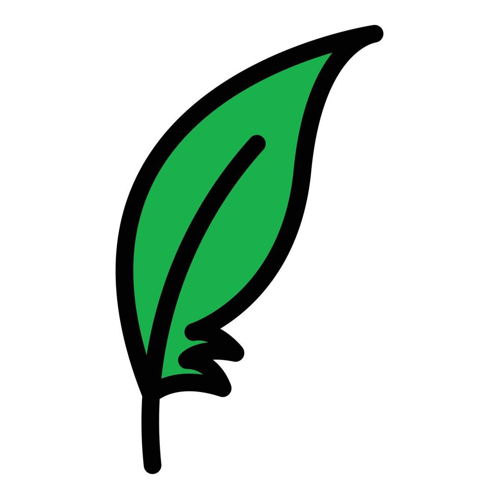 Cultural feather icon color outline vector