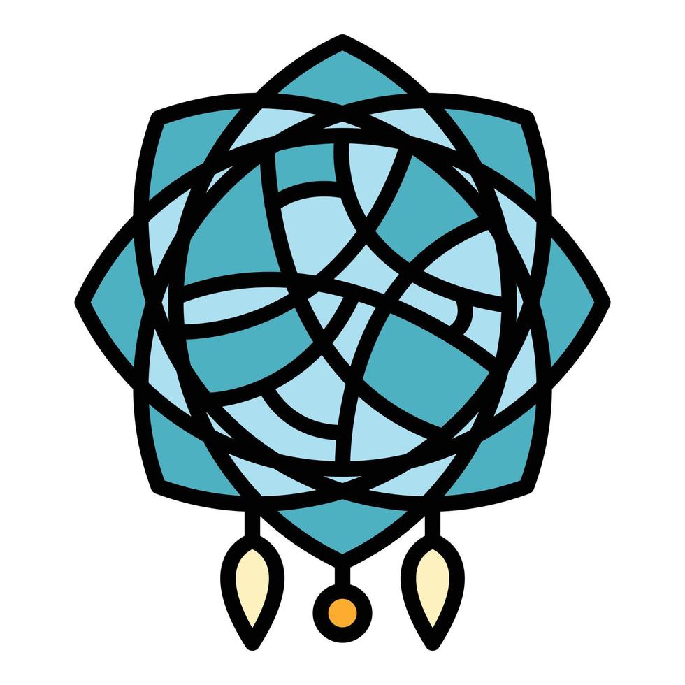 Home dream catcher icon color outline vector