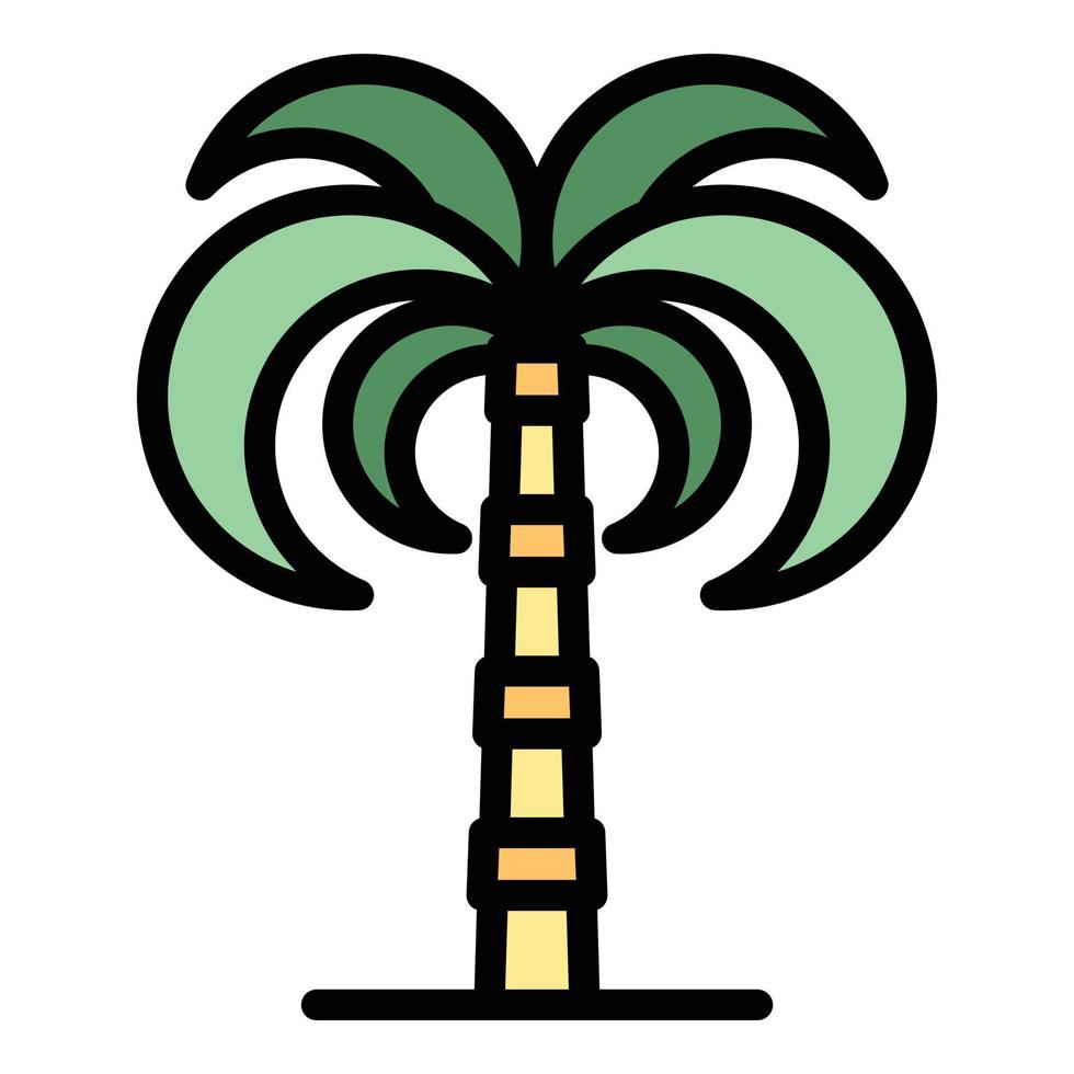 paisaje palmera icono color contorno vector