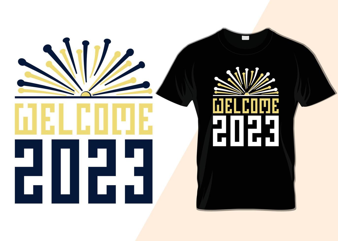 Happy new year 2023 Typography T-shirt design vector