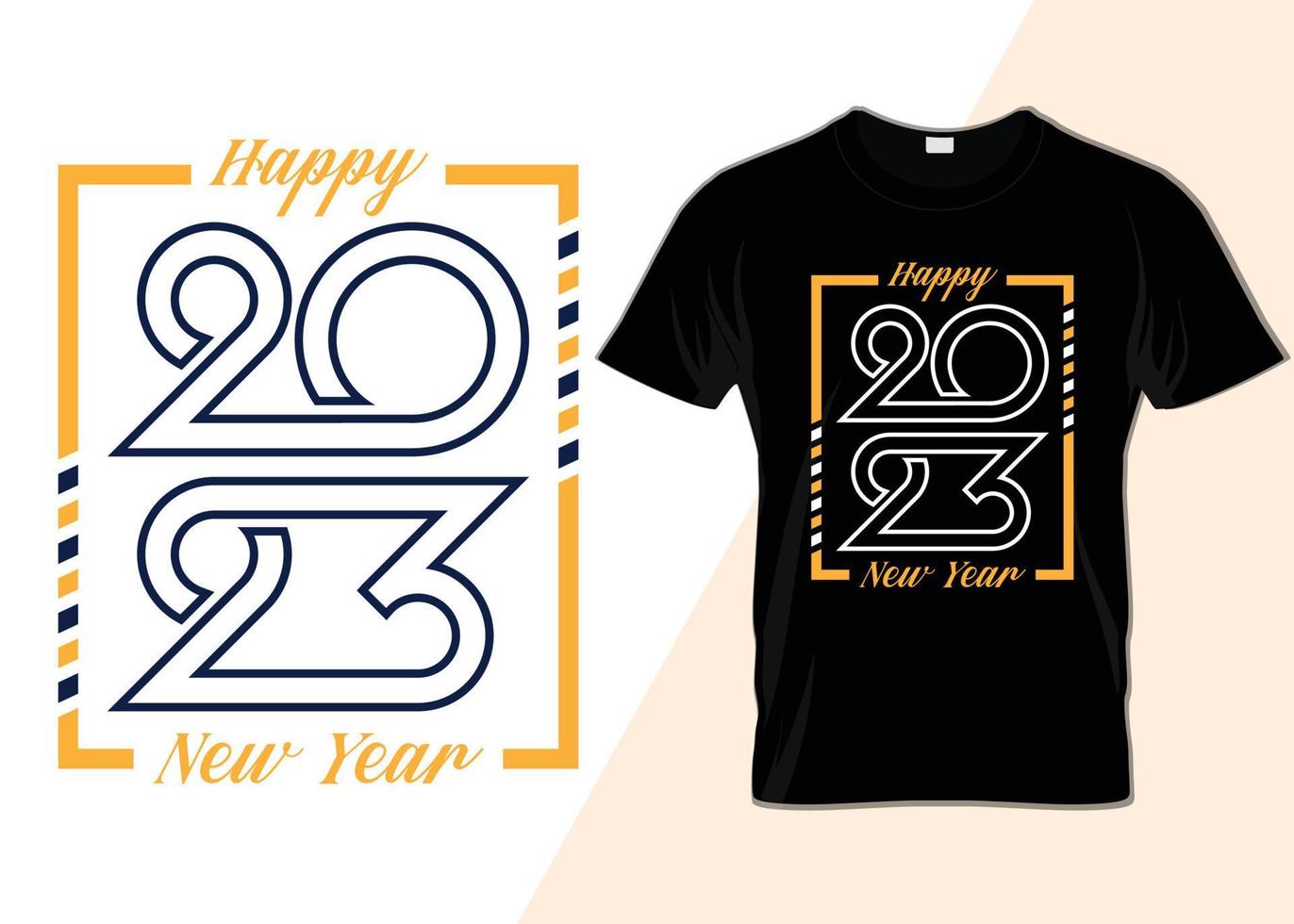 feliz año nuevo 2023 tipografía diseño de camiseta vector