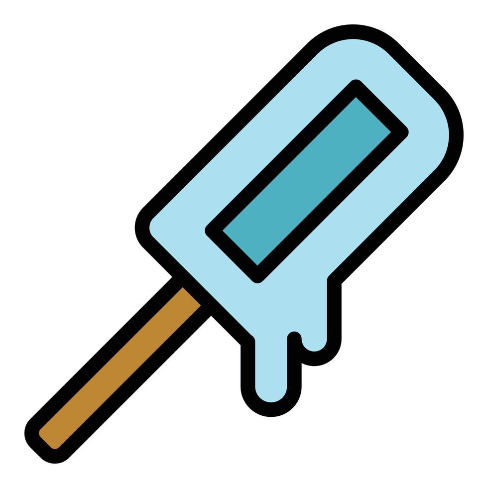 Melt ice cream icon color outline vector