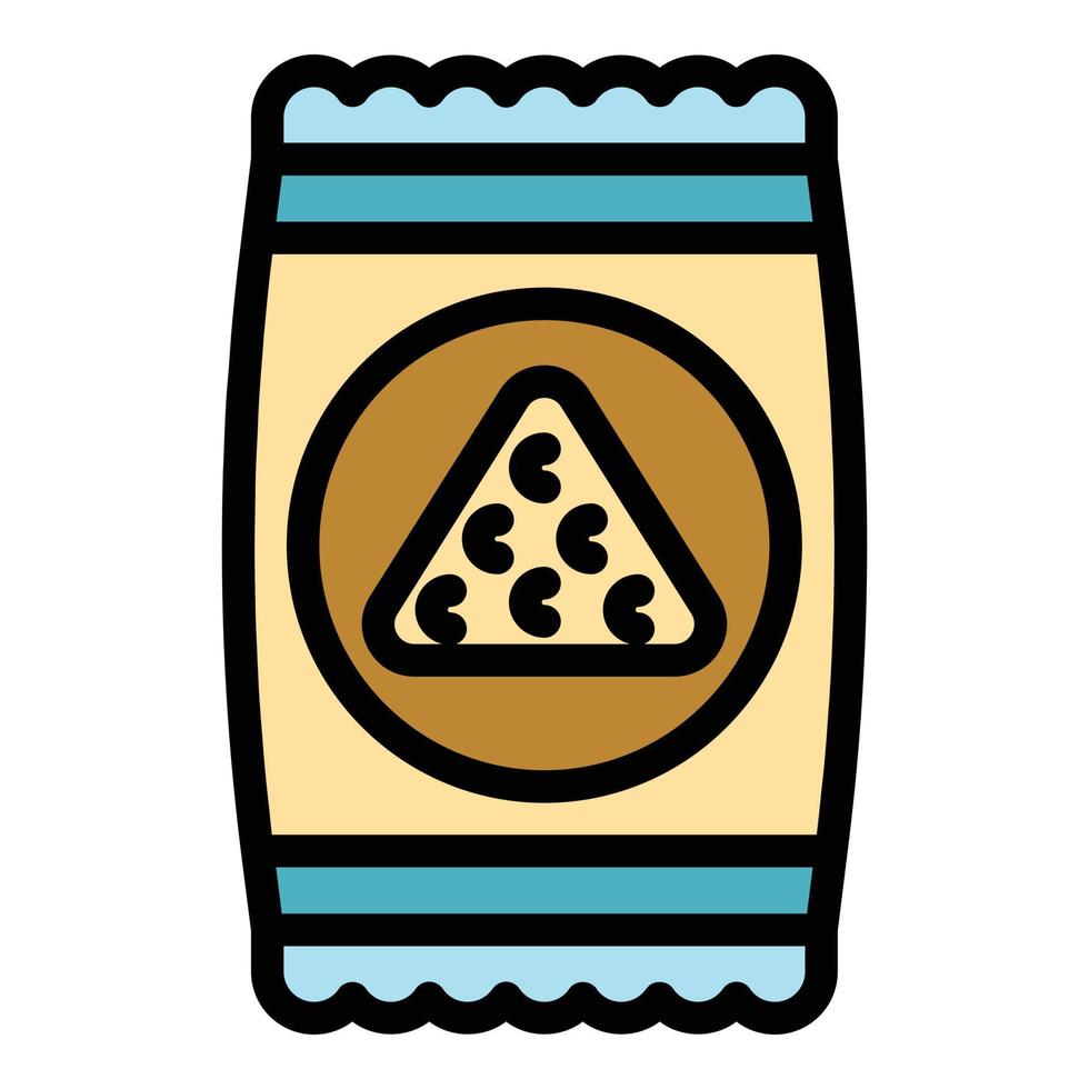 Pack nachos icon color outline vector