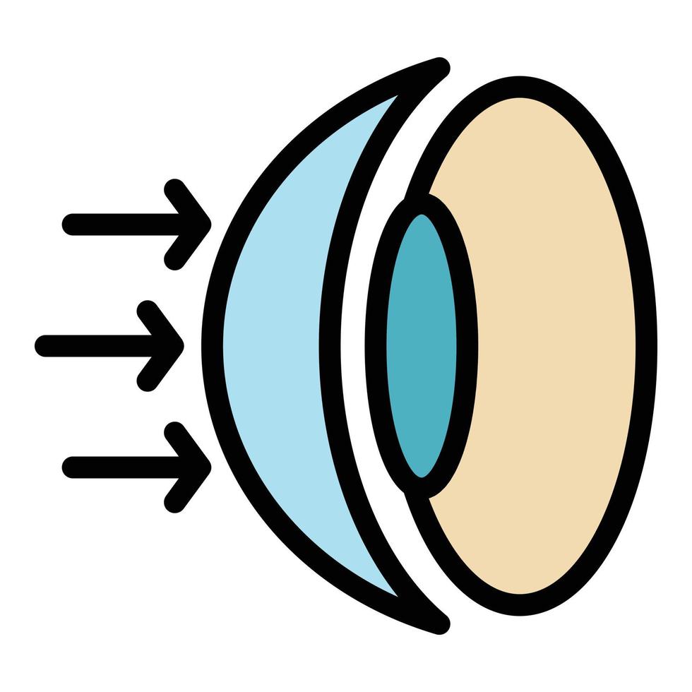 Eye lens icon color outline vector