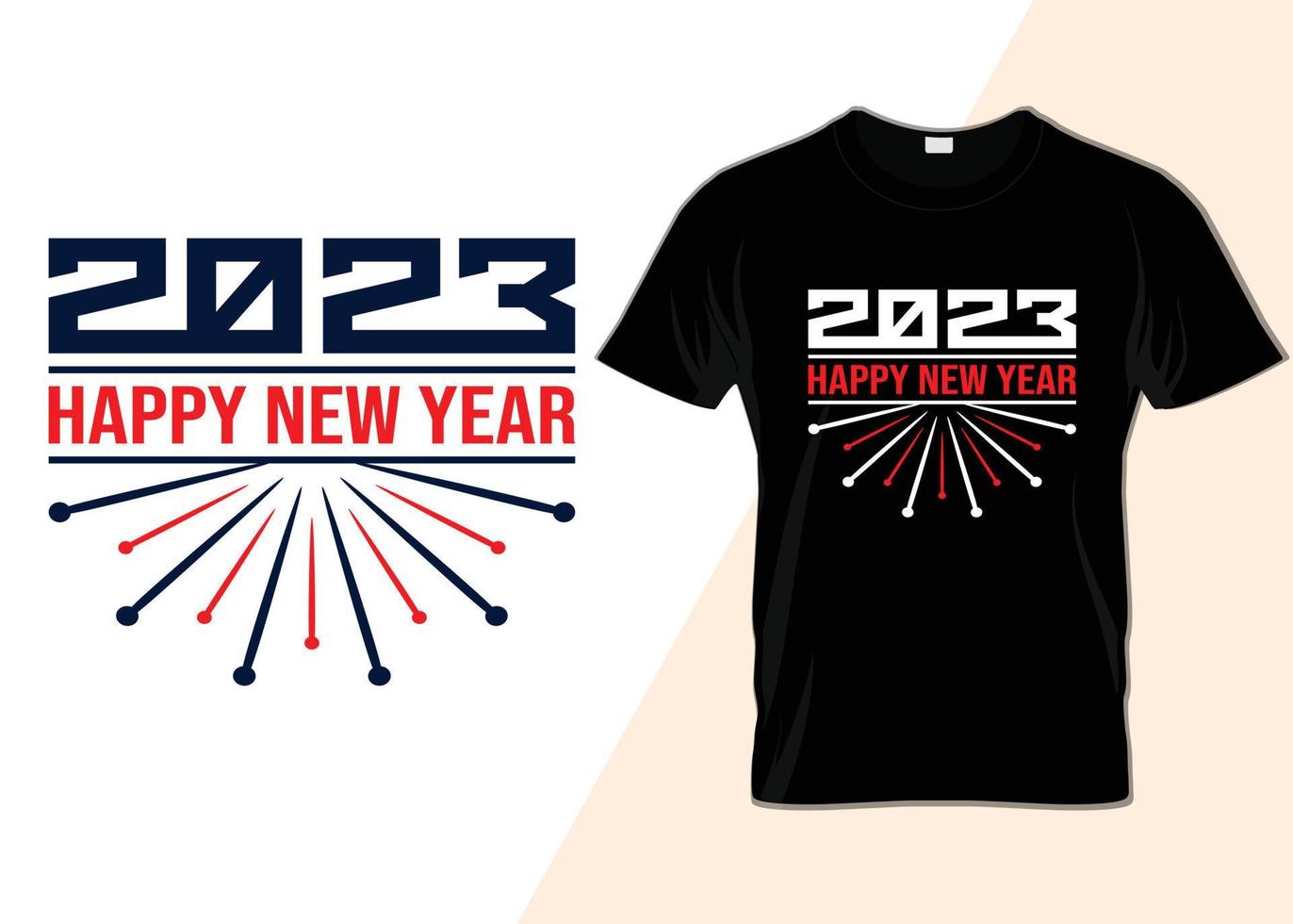 Happy new year 2023 Typography T-shirt design vector