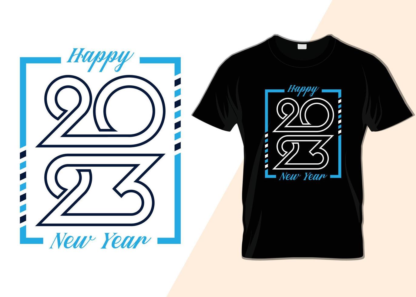 feliz año nuevo 2023 tipografía diseño de camiseta vector