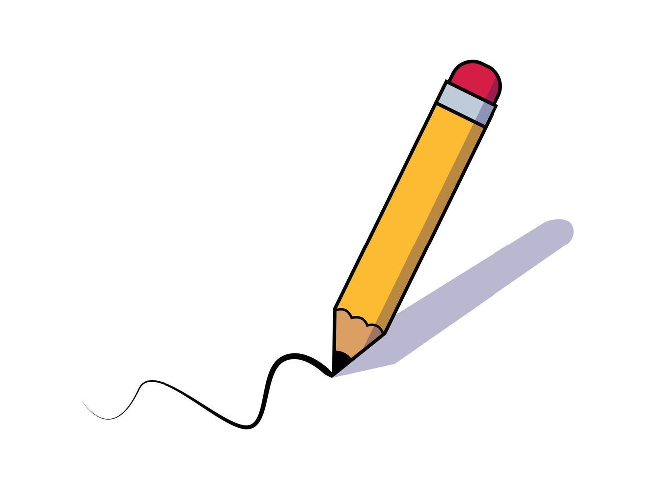 pencil icon vector logo, minimalism, simple flat drawing