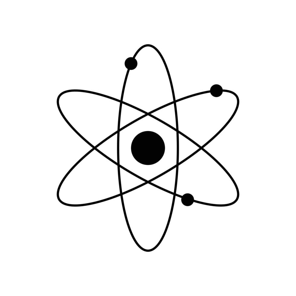 logotipo de la ciencia atómica del átomo químico vector