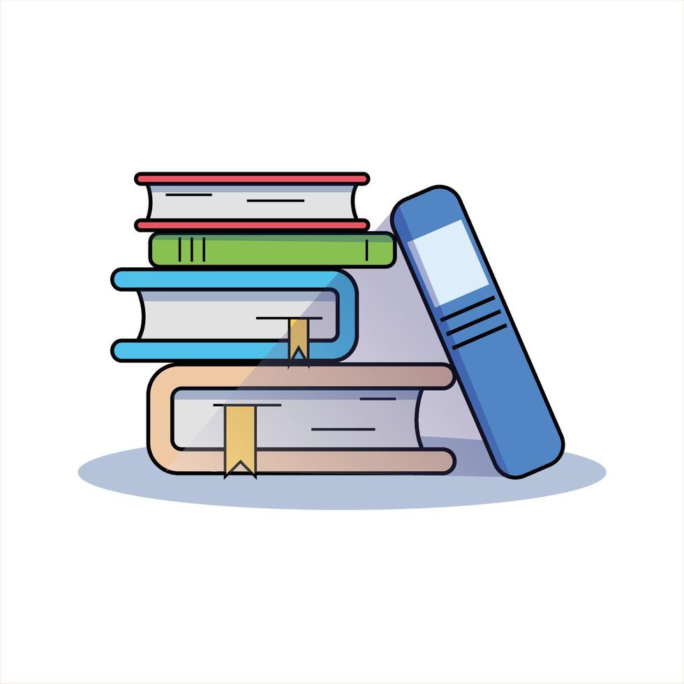stacked book vector flat design, for logo or books icon isolated white