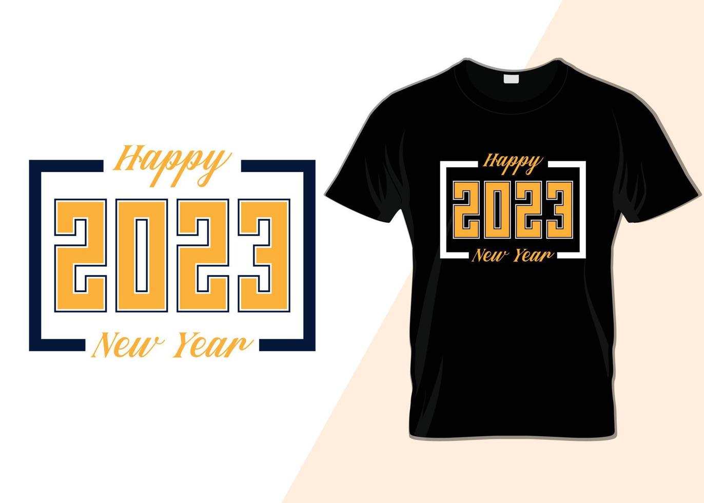 feliz año nuevo 2023 tipografía diseño de camiseta vector
