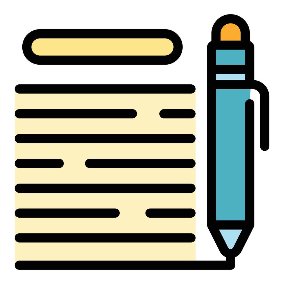 Student writing icon color outline vector