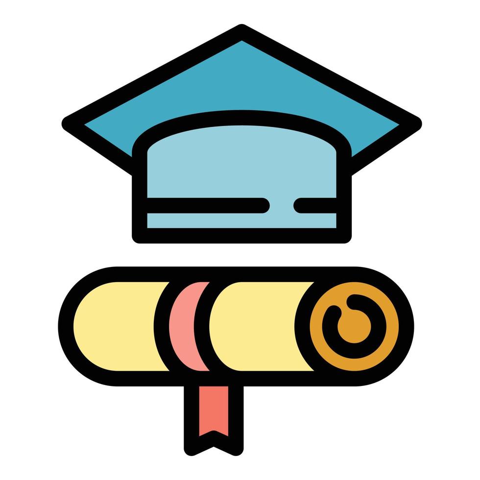 Graduation tools icon color outline vector