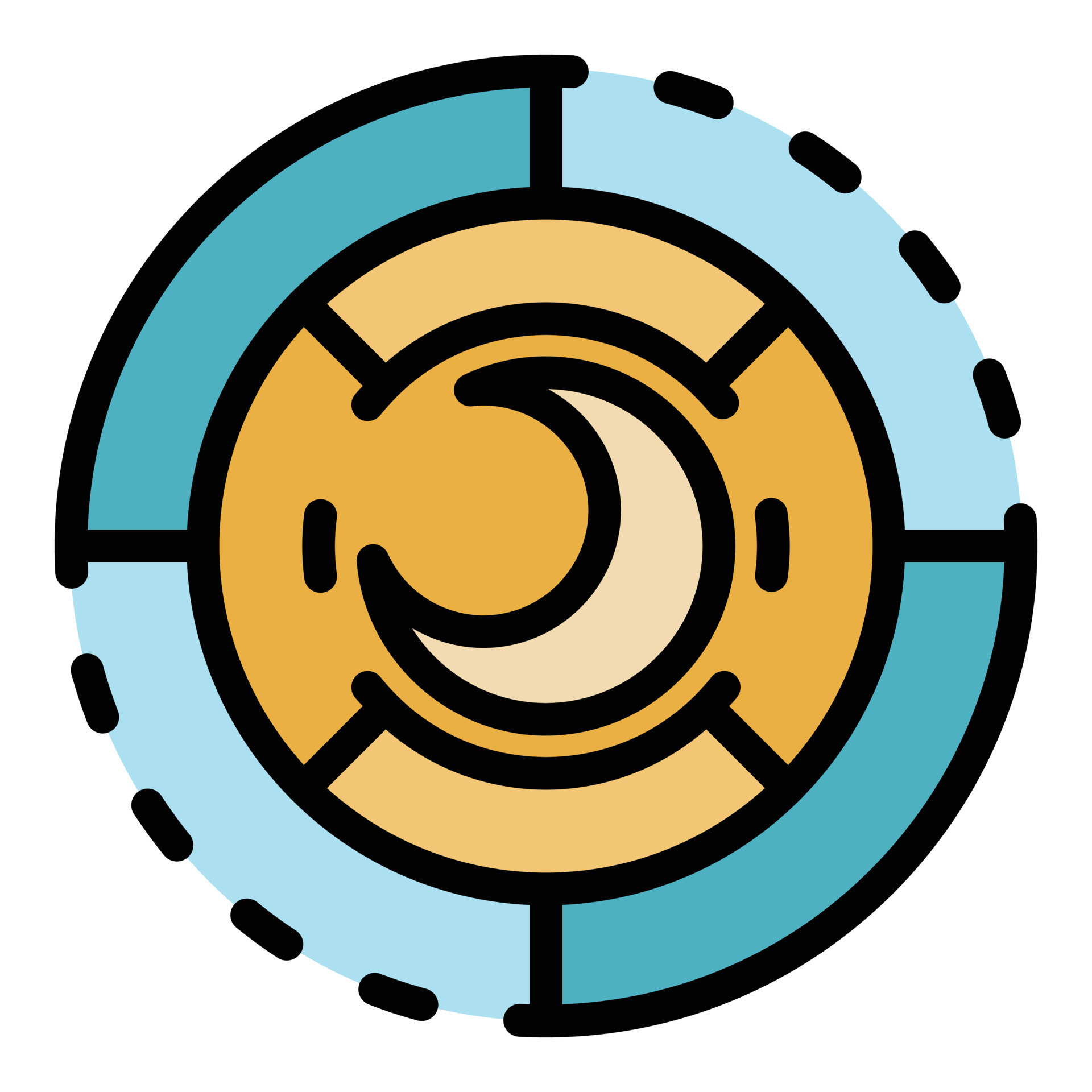 Moon in circle in circle icon color outline vector 15069041 Vector Art