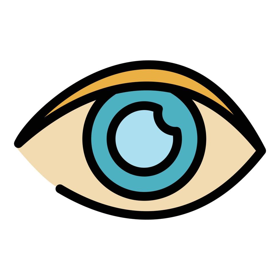 vector de contorno de color de icono de ojo de mujer