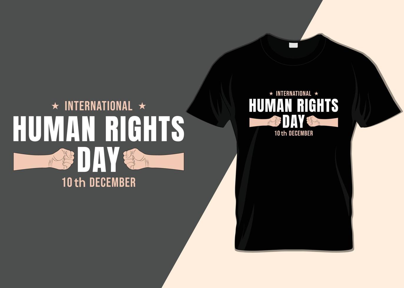 diseño de camiseta del 10 de diciembre del día internacional de los derechos humanos vector