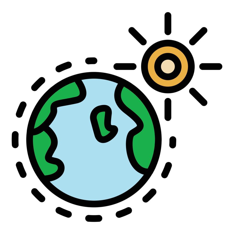 Space global warming icon color outline vector